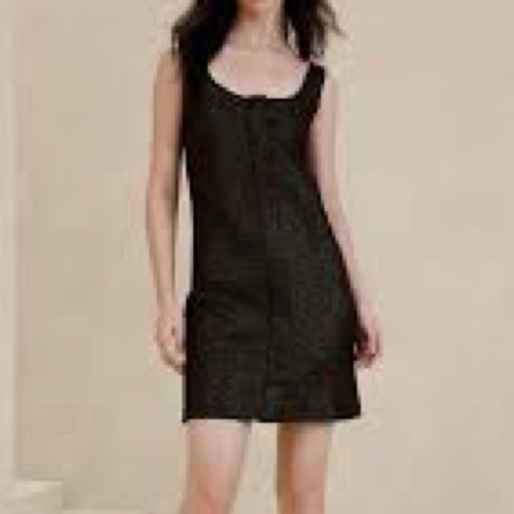 MUST GO PRICING Banana Republic Black w/ Gold Metallic Shine Tweed Dress 6 Mini